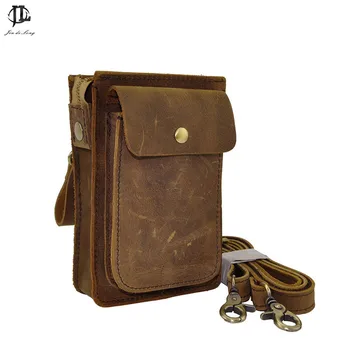 

New Top Fashion Personality Retro Genuine Leather Men Style Waist Fanny Pack Belt Sling Shoulder Bag Phone Camera Travel Bags