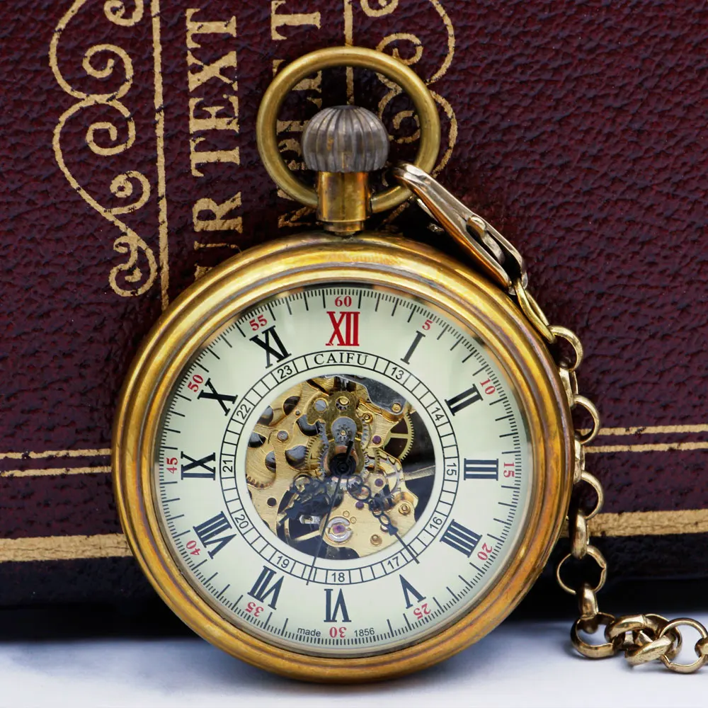 

New Arrive Antique Vintage Mens Hand Winding Mechanical Pocket Watches for Men Women with Fob Chain PJX049