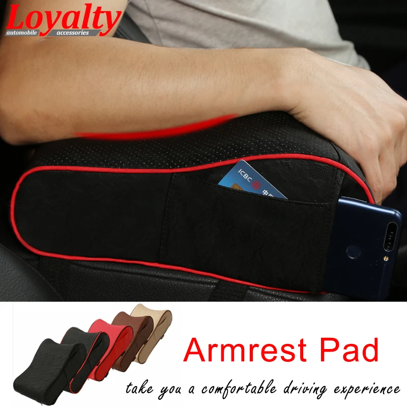 

Loyalty Auto Soft Leather Universal Interior Center Console Armrest Box Mats Increase Pad Memory Cotton Car Cusion Styling