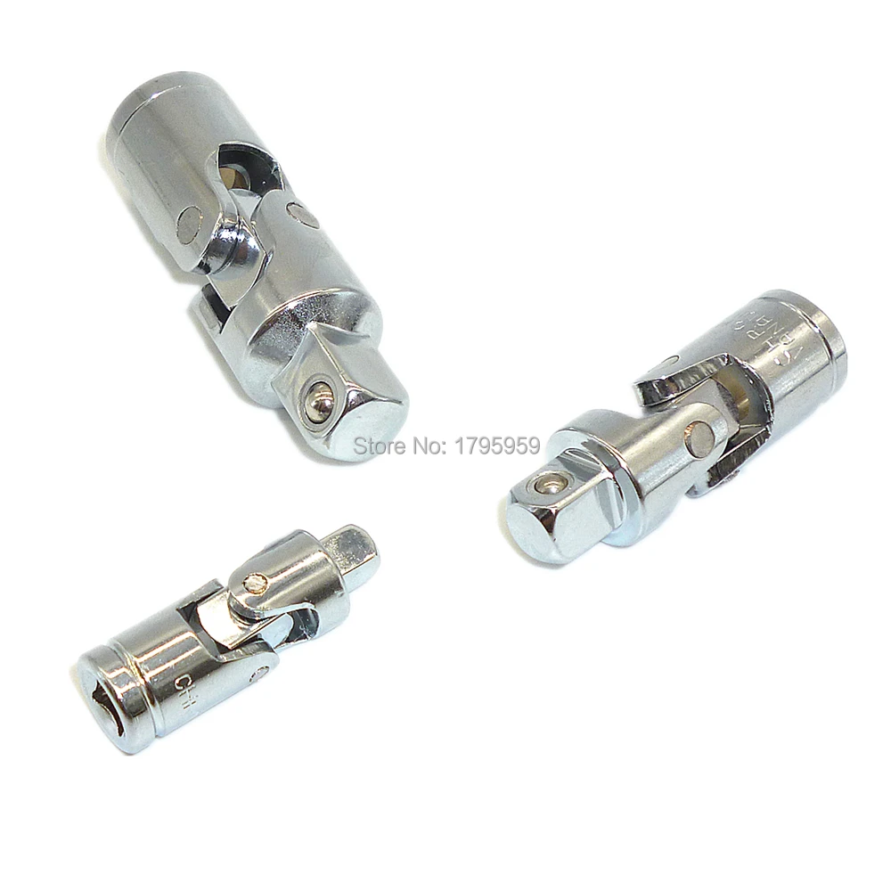 3pc 1/4" 3/8" 1/2" Drive Universal Joint Socket Wrench Set Flex U Joint