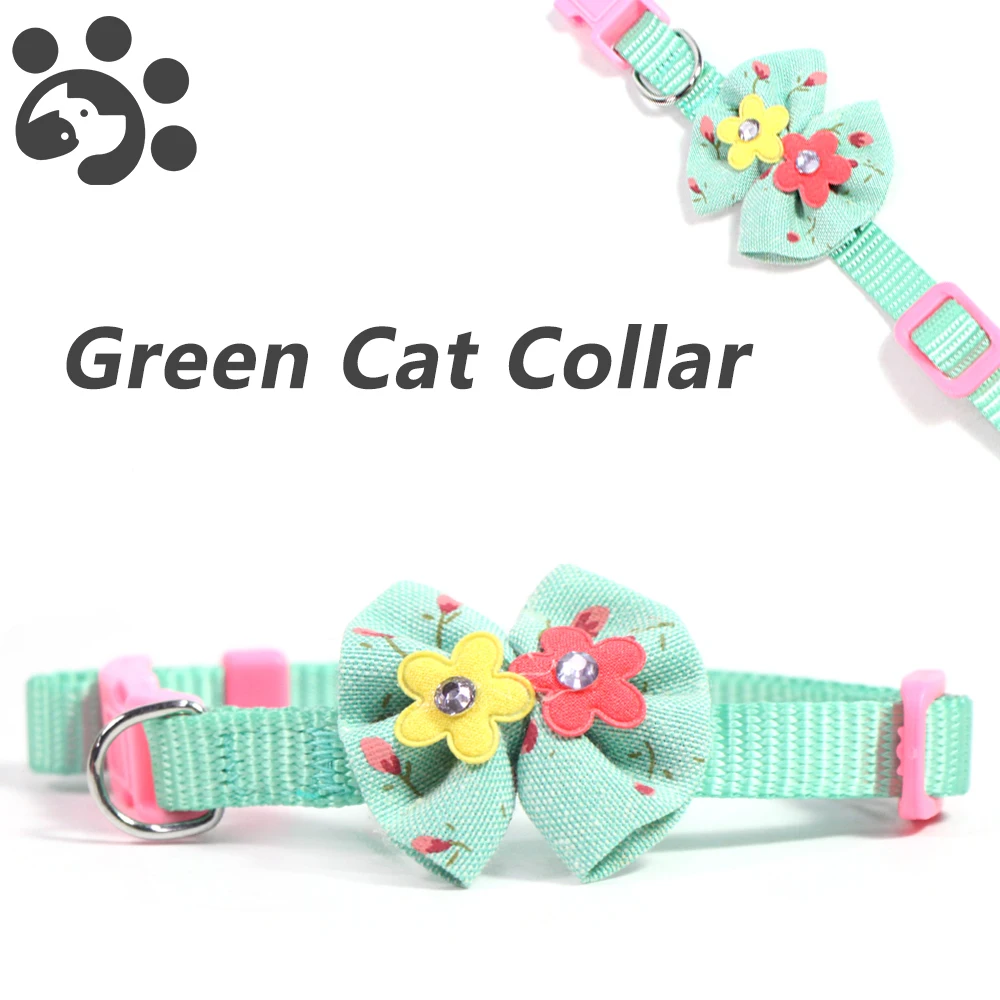 

Small Dog Cat Collars for Pet Kitten Puppy Breakaway Nylon Dog Collar Flower Cat Necklace Collar Quick Release Pet Collar MP0030