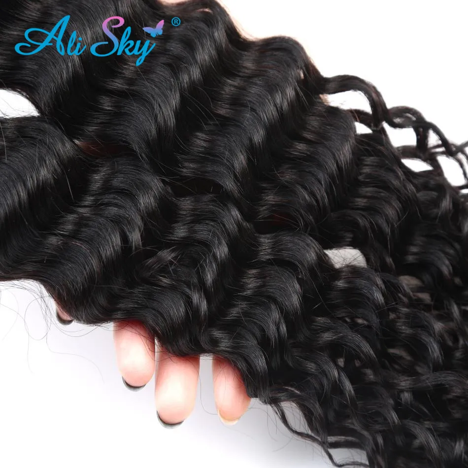 Alisky волосы 1/3/4 пряди могут купить бразильские глубоко вьющиеся человеческие волосы пряди волос Плетение удлинитель не спутываются и не выпадают Волосы remy