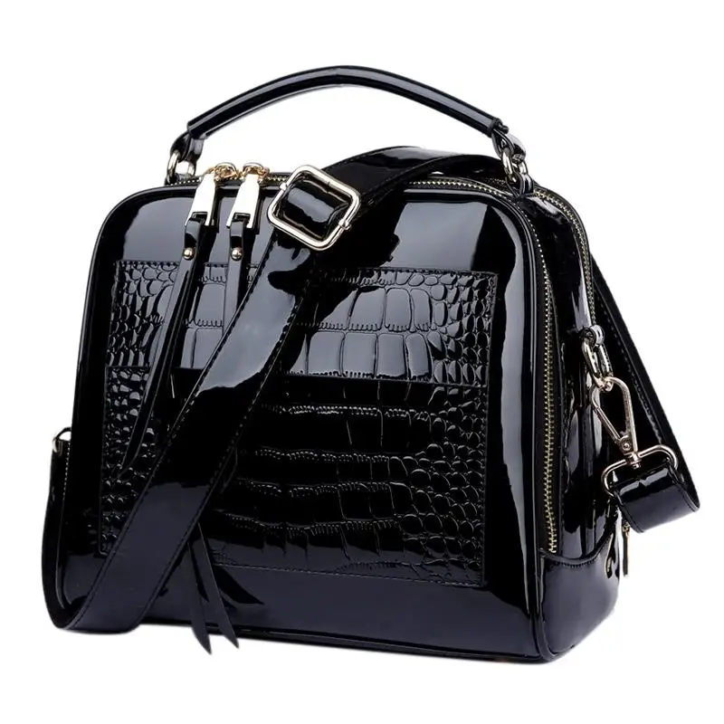 

Handbags Women Bags Designer Crossbody Bags For Women Shoulder Bag Crocodile Leather Purse Bolsa Feminina Sac Main Femme(Black