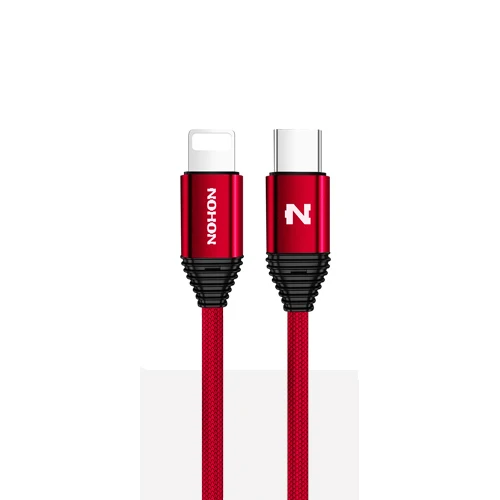 Nohon type-C PD Быстрая зарядка для кабеля Lightning для iPhone X 8 8 Plus 8-контактный телефонный кабель синхронизации данных для iPhone 7 7P 6S 6 5S 5 - Цвет: Red