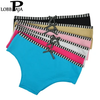 

LOBBPAJA Lot 6 pcs Woman Underwear Cotton Women Girls Panties Cute Bow Low Rise Boxers Shorts Knickers Ladies Lingerie for Women