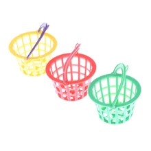 3 шт 1:12 кукольный домик Миниатюрная модель игрушки Аксессуары Пластиковые Мусорные Баки корзина цвет случайный 4,2 см