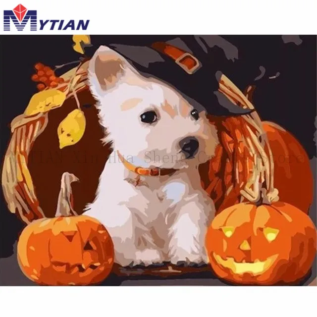 Diamond Painting Halloween Pumpkin Full Drills Cartoon Dog Diamond Embroidery 5d Diy Needlework Christmas Gift Home Decor Art Diamond Painting Cross Stitch Aliexpress