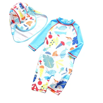 

NEW 2019 Baby Toddler Boys Swimwear Summer Sun Protection Swimwear Kids Infant Bathing Clothes One Piece Swim Wear