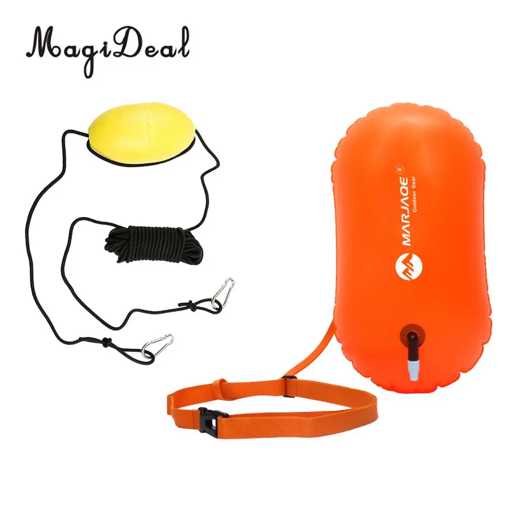 30 Feet Kayak Drift Anchor Tow Rope Tow Line Throw Line Swimming Bag Buoy for Wild Open Swim for Canoeing Rafting Boat Dinghy