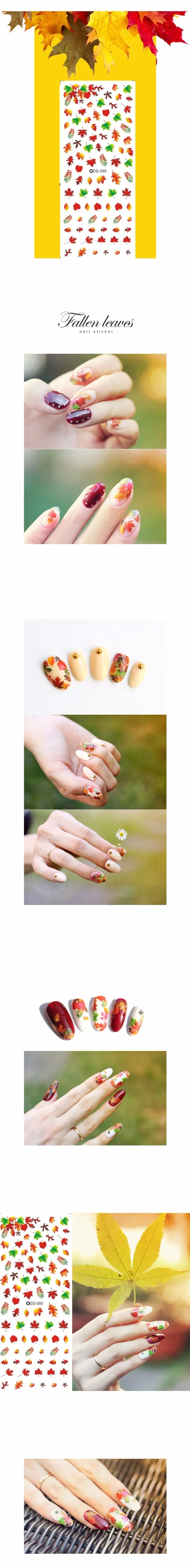 5 листов 3D ногтей Стикеры смешанные красочные дизайны ногтей Наклейки наклейки Макияж японский воды татуировки Маникюр Инструмент ds0353-357