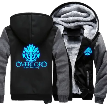

Men's Hooded Anime Overlord Luminous Logo Printed Thicken Hoodie Unisex Hoodies Fleece Sweatshirts Jacket Coat Dropshipping