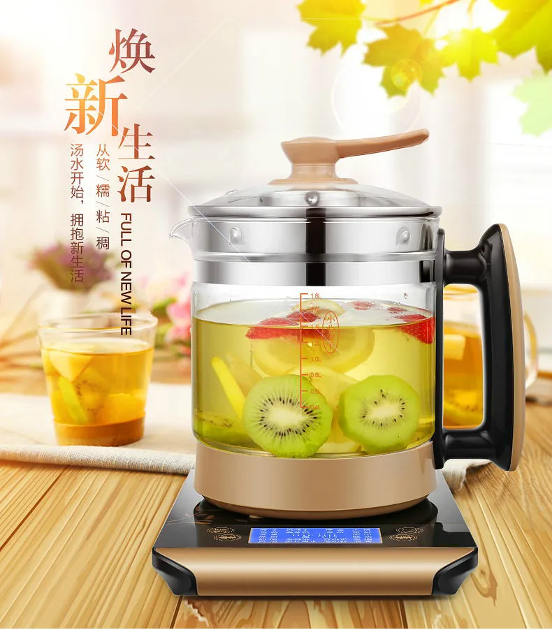 Electric kettle health pot fully automatic thickened glass multi-function electric heating flower teapot boili Electric kettle health pot fully automatic thickened glass multi-function electric heating flower teapot boili