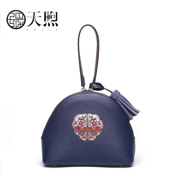 

PMSIX New quality leather bag fashion bags handbags women famous brands embroidery tote women handbag shoulder messenger bag