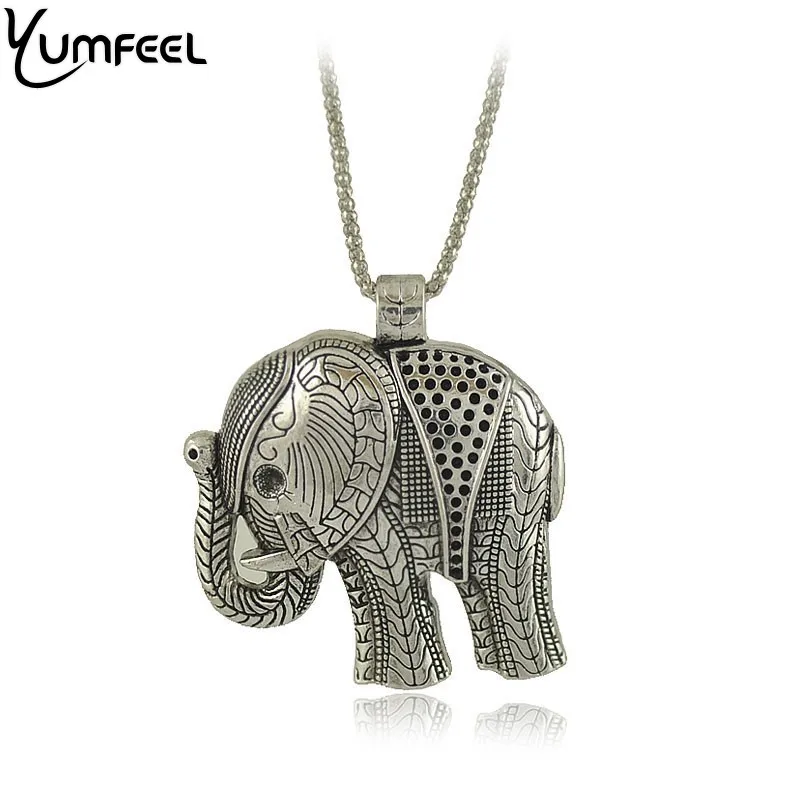 

Yumfeel Vintage Style Tibetan Silver Elephant Pendants Necklaces