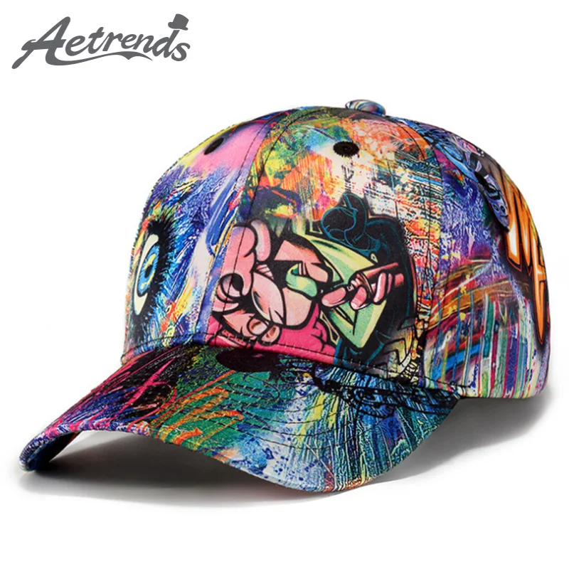 

[AETRENDS] Fashion Graffiti Design Baseball Cap Men Women Outdoor Sport Snapback Hat Z-6251