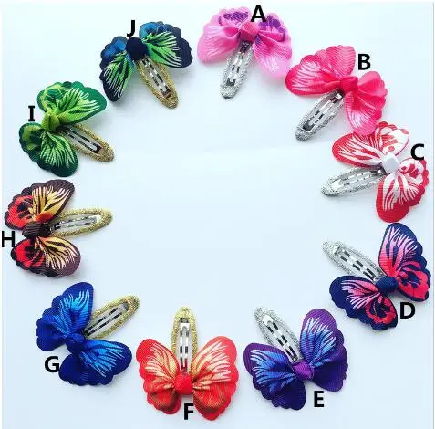 

2017 New Children butterfly Ribbon Hair Bows With Clip Boutique HairClip Hairpin Hair Accessories Wholesale 20 pcs /lot