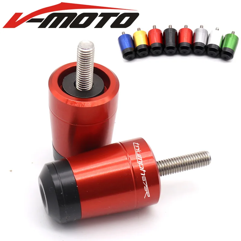 Аксессуары для мотоциклов CNC алюминий 7/8 ''22 мм рукоятки «Грипсы» бар крышка концевые заглушки для TRIUMPH 675 улица тройной/R 08-18