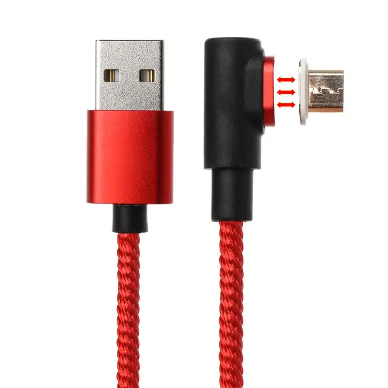 R QC 3,0 90 градусов Магнитный Micro USB кабель для передачи данных Магнитный шнур для samsung Xiaomi huawei Android смартфон планшет Powerbank - Цвет: R