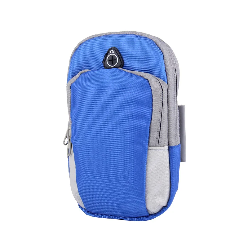 Спортивные повязку большой емкости водонепроницаемый двойная сумка открытый мобильный телефон рука сумка Бег фитнес сумка 5,8 дюймовый телефон arm сумка - Цвет: Синий