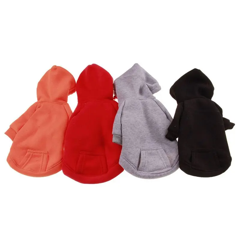 Comfortable Hoodie Cotton Pet Small Dog Autumn Winter Warm Pure Color