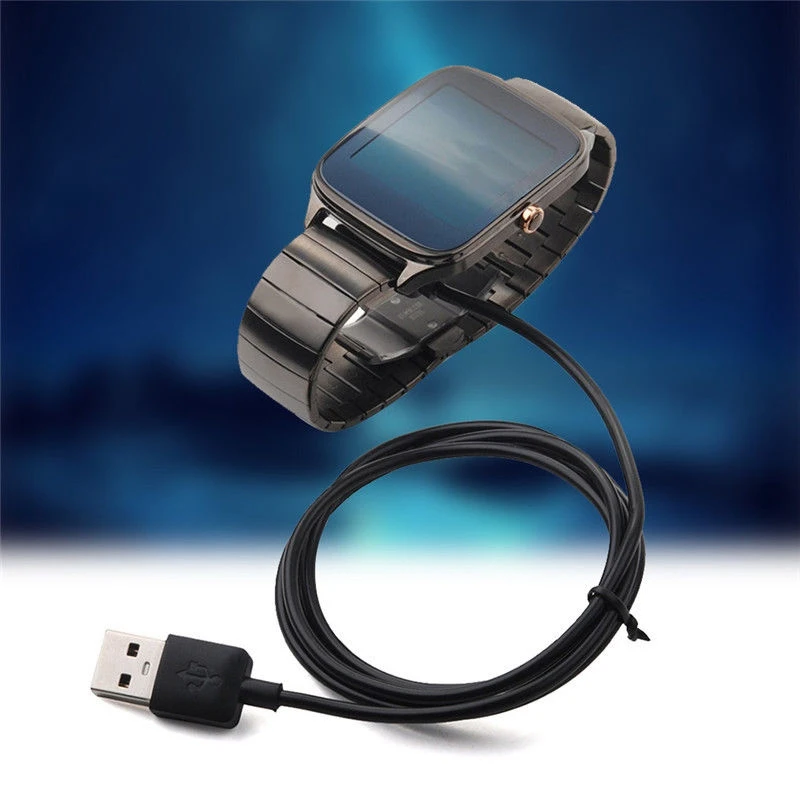 1 м черный Портативный usb зарядный кабель для ASUS ZenWatch 2 WI501Q WI502Q Смарт-часы кабель адаптер