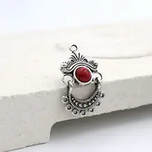 5 шт. 30*18 мм тибетский серебряный камень ретро сплав серьги Шарм подключения для изготовление, поиск ювелирных изделий Аксессуары поставки