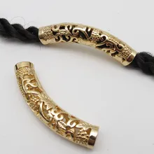 1 шт.-4 шт. золотистые металлические длинные волосы оплетка dread дредлок бусины кольца трубки манжеты около 6 мм отверстие для волос аксессуары