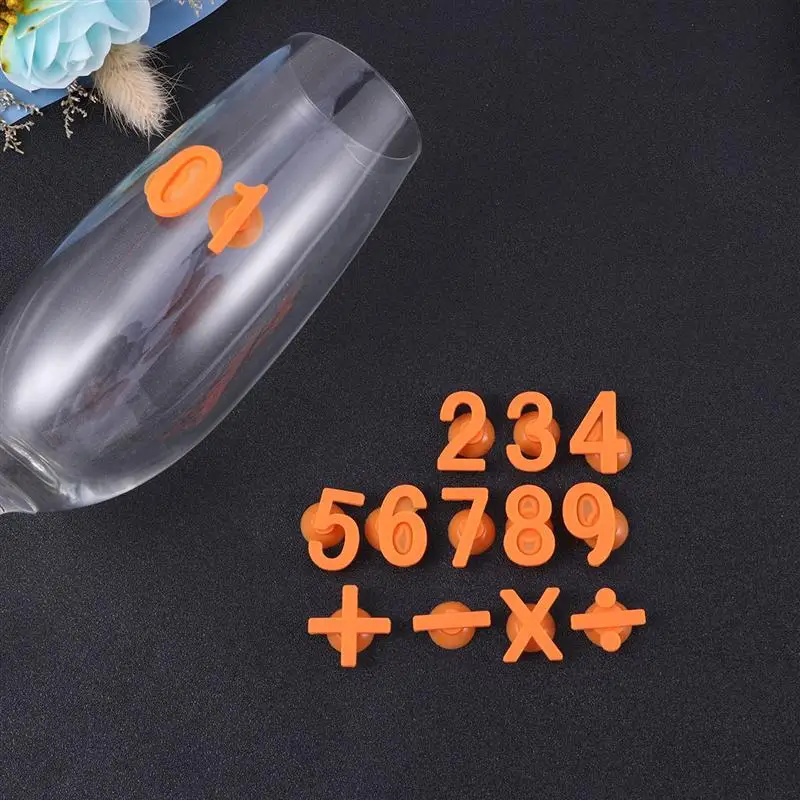 

14pcs/Set Silicone Numbers Wine Glass Marker Suction Cup Wine Identifier Drinking Cup Sign for Cocktails Martini Champagne