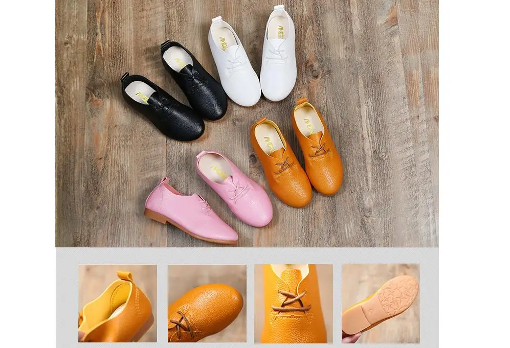 YWPENGCAI/детская кожаная обувь для мальчиков; лоферы; сезон весна-осень; Размеры 26-35; Повседневная Белая обувь для девочек; #7KT0435