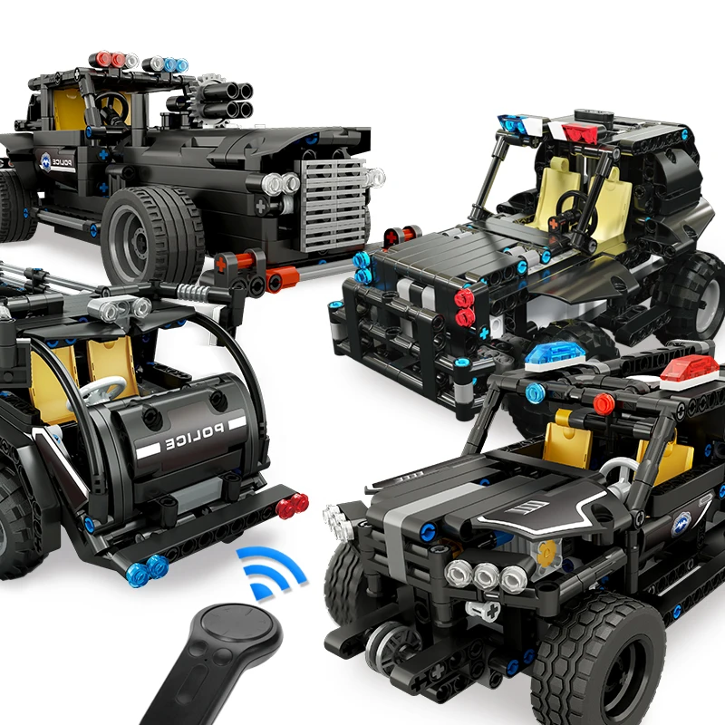 

MOULD KING RC Technic Trunk Car Building Blocks legoing City Police SWAT Motor Vehicle Creator Bricks Playmobil Christmas Gift