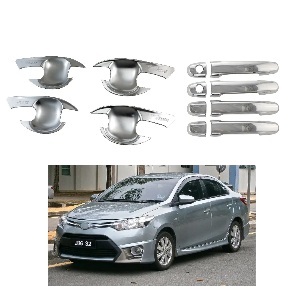 Для Toyota Vios Yaris ATIV 2014 2015 2016 крышка чаши дверной ручки хромированные ABS аксессуары