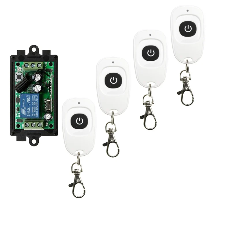 

DC12V 1 CH 1CH RF Wireless Remote Control Switch System,Transmitter + Receiver With One Button/Garage Doors/ lamp