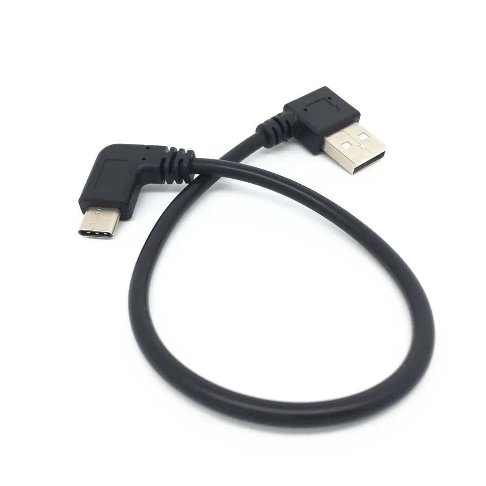 Короткий 25 см 90 градусов Угловой USB кабель типа C Usb Type c кабели для Xiaomi Mi6 6x MI5 5S PLUS 5x