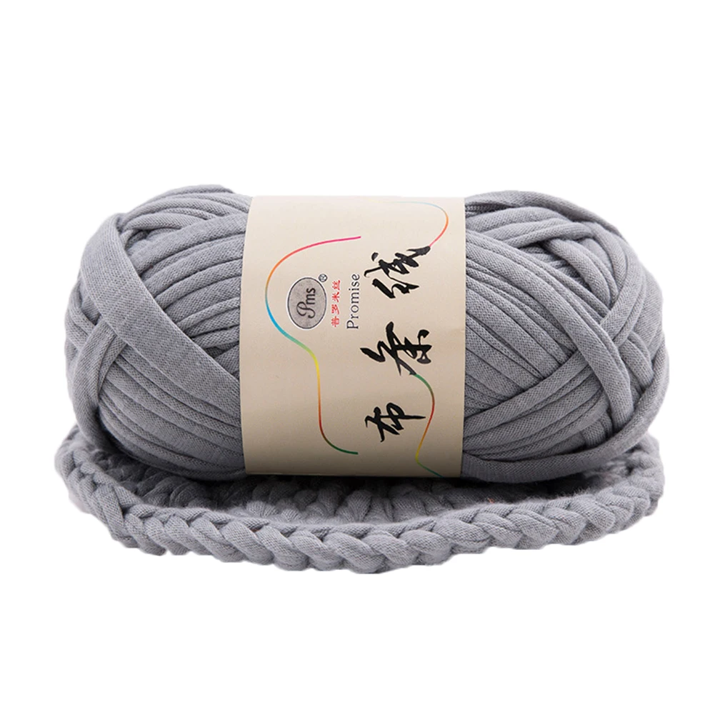 1Pc Hand-knit Woven Thread Thick Yarn Basket Blanket Carpets Yarn Cozy Cotton Wool Knitting Braided DIY Crochet Fancy Cloth Yarn - Цвет: Grey