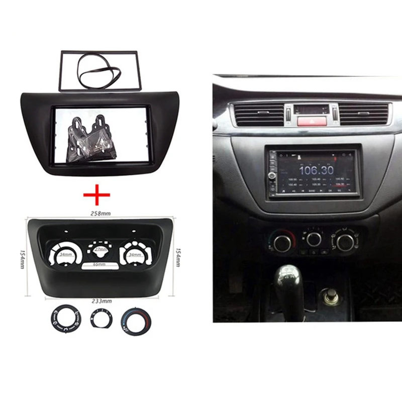 

2pcs ITYAGUY AC Control Panel + Car Radio Fascia for Mitsubishi Lancer IX 2006 Center Control DVD Player Frame Trim Kit