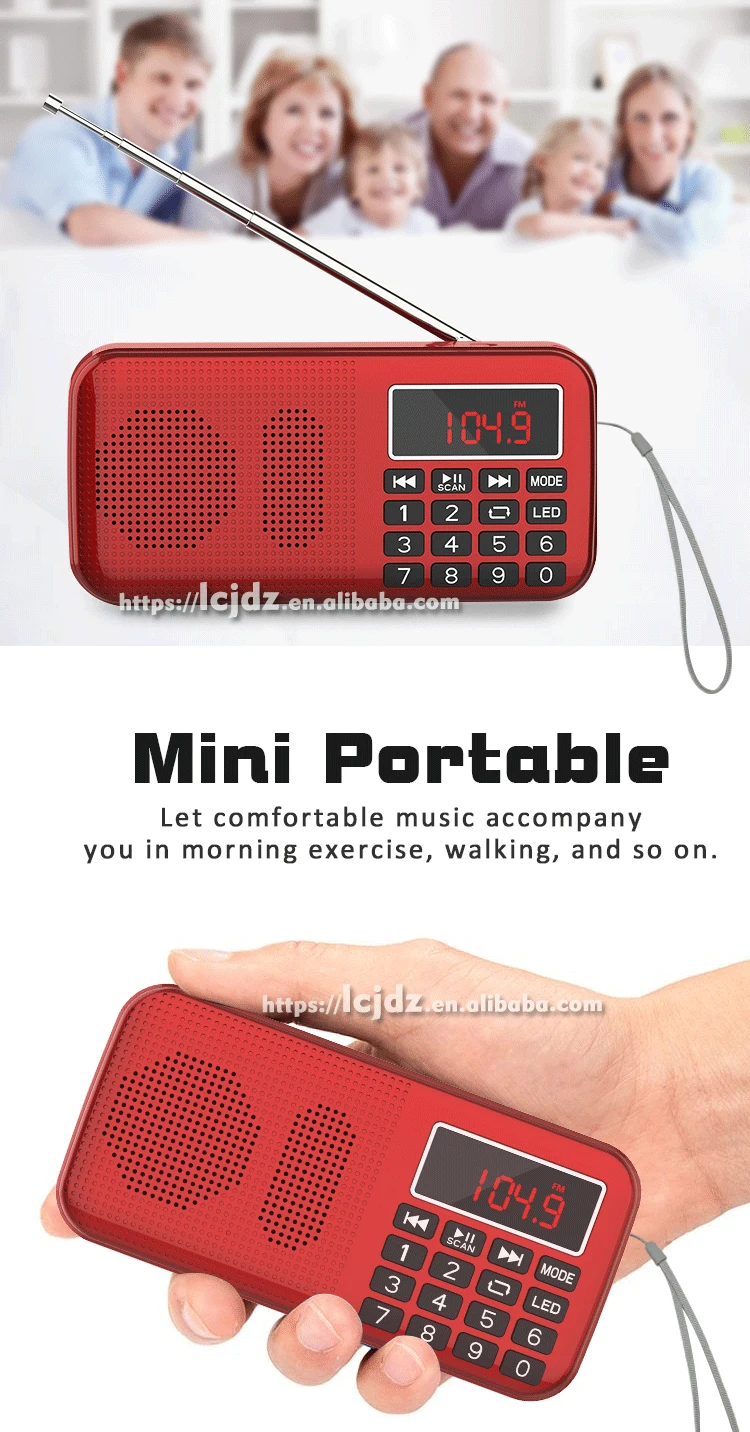 L-558AM цифровой MP3 музыкальный плеер с динамиком мини портативный мини авто FM AM MW карманное радио приемник с 18650 батареей