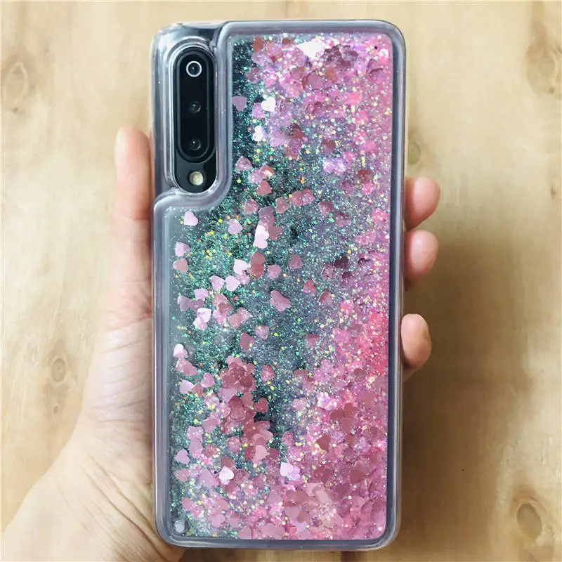 Pink Heart Мягкий силиконовый чехол из ТПУ с жидкими блестками для Xiaomi mi 9 SE mi 8 Lite A2 A1, чехол Red mi Note 7 6 5 Pro Red mi 6 5 Plus S2 5A 4X, чехол - Цвет: Pink Heart