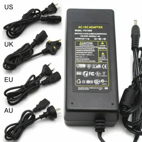 AC110 220V адаптер питания трансформатор Светодиодная лента 2A 3A 5A 8A DC 5V 12V 24V US/EU/UK/AU