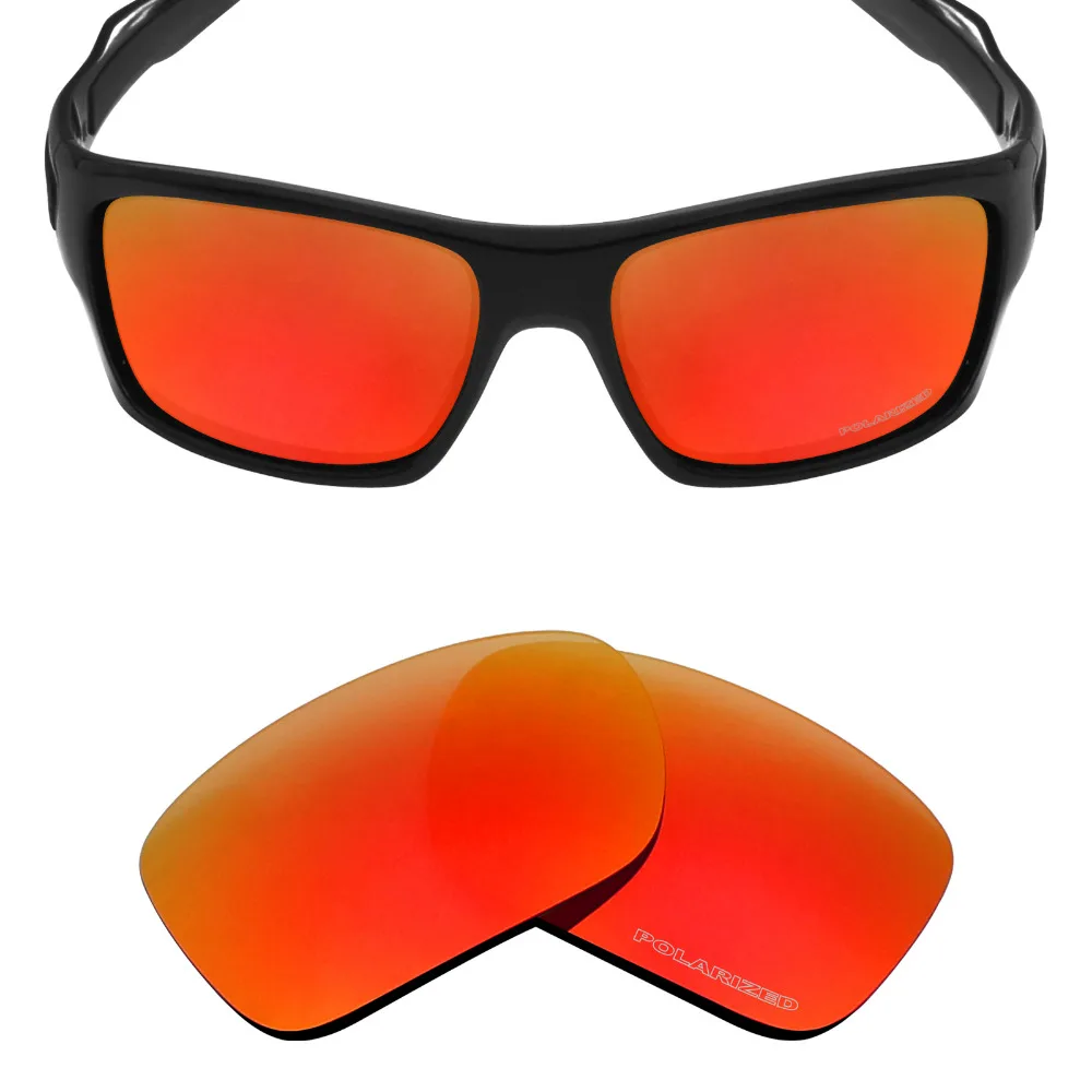Mryok+ POLARIZED Resist SeaWater Replacement Lenses for Oakley Turbine Sunglasses Fire Red-in 