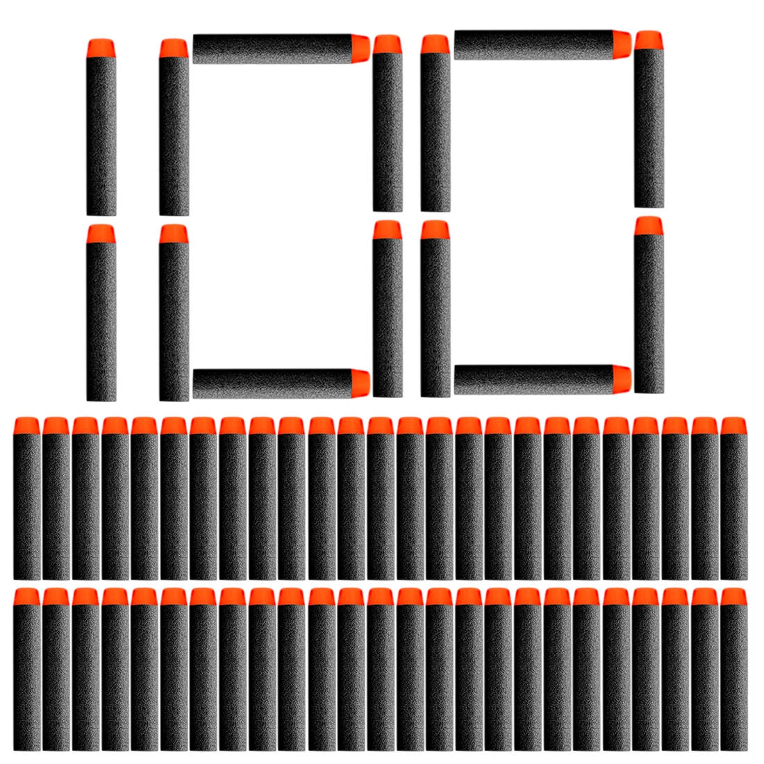 

NFSTRIKE 100pc Soft Bullet Universal Standard Round Head Hollow Foam Bullets for Nerf N-strike Elite Series Replacement - Black