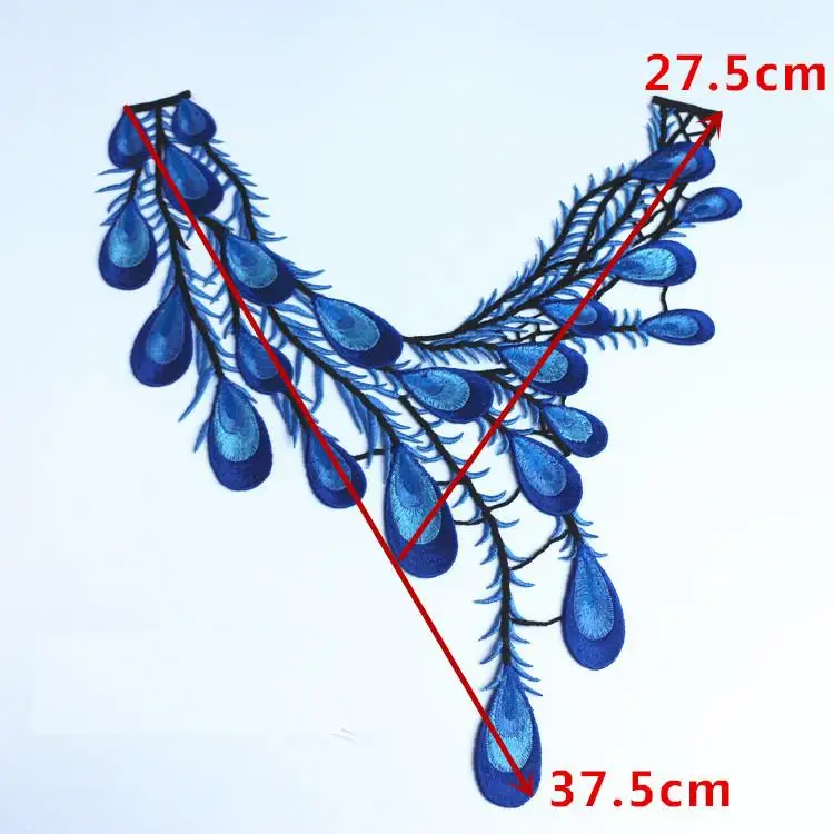 YACKALASI 3D Цветочные нашивки вышивка аппликация хвост павлина шитье или утюг на Цветочные планки 27,5*37,5 см