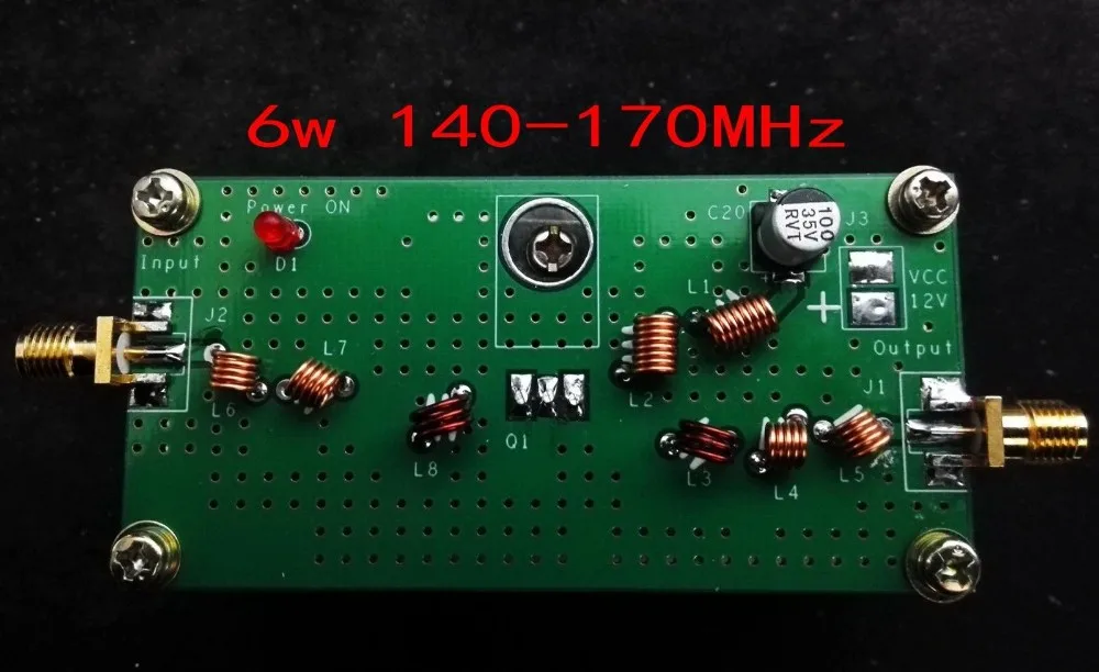 6 W 140 M-170 MHz VHF усилитель мощности для FM радиочастотный передатчик Радио ветчина с радиатором