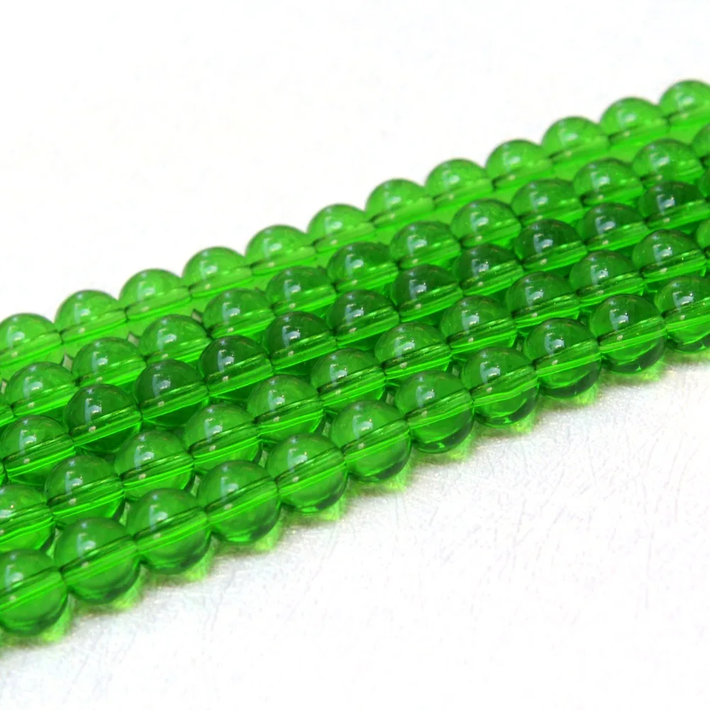 

Wholesale AAA+ Clear Glass Green Crystal Round Loose Beads For Jewelry Making DIY Bracelet Necklace 6/8/10 mm Strand 15''
