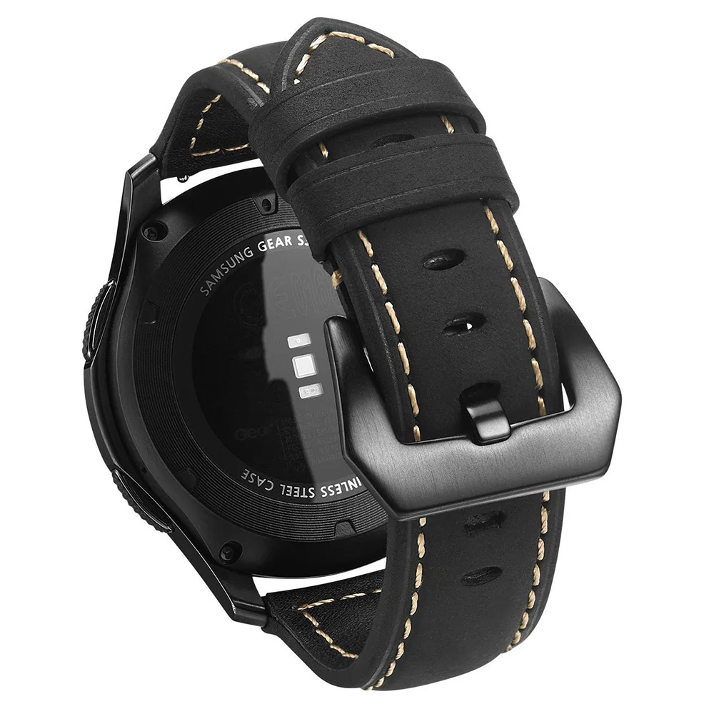 For Samsung Gear S3 Frontier / Classic Watch Genuine leather Band 22mm Universal Quick Release Spring Pins Replacement Straps