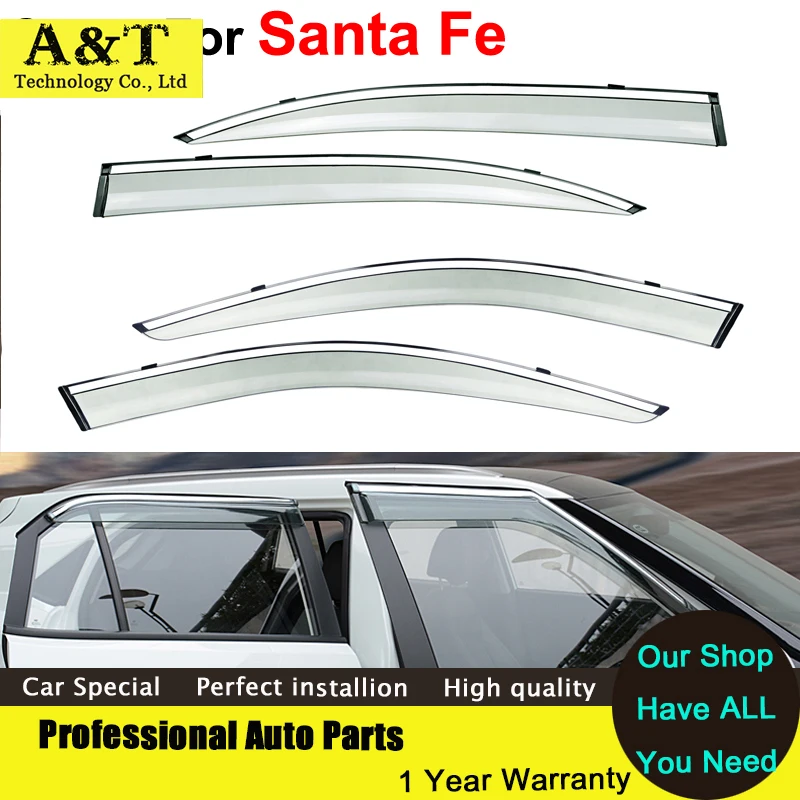 car styling Window Visors For Hyundai Santa Fe ix45 2014 2015 Sun Rain Rain Shield Stickers Covers Car Styling Awnings Shelters car-window-covers-for-sun