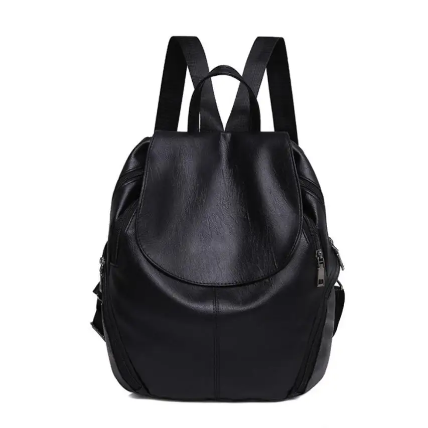 

Summer New College Wind Schoolbag Backpack Woman Leisure Solid Color leather Travel Backpacks school bags for teenage girls #P