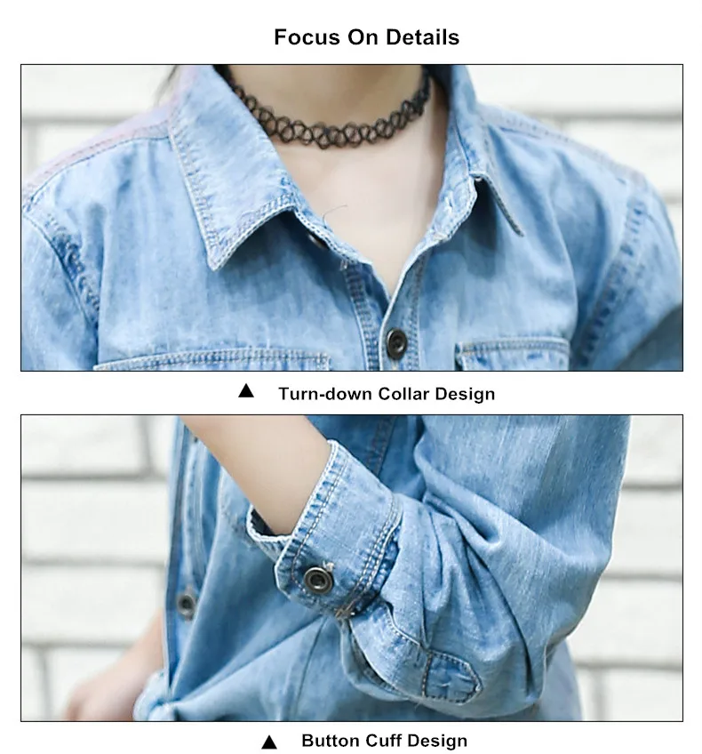 Kids Girls Long Sleeve Denim Shirt 14