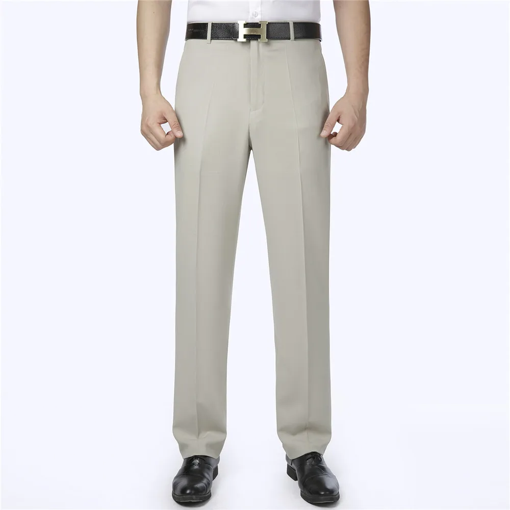 Mu Yuan Yang, новинка, летние мужские эластичные брюки, против морщин, прямые брюки, мужские костюмные брюки, деловые повседневные шелковые брюки