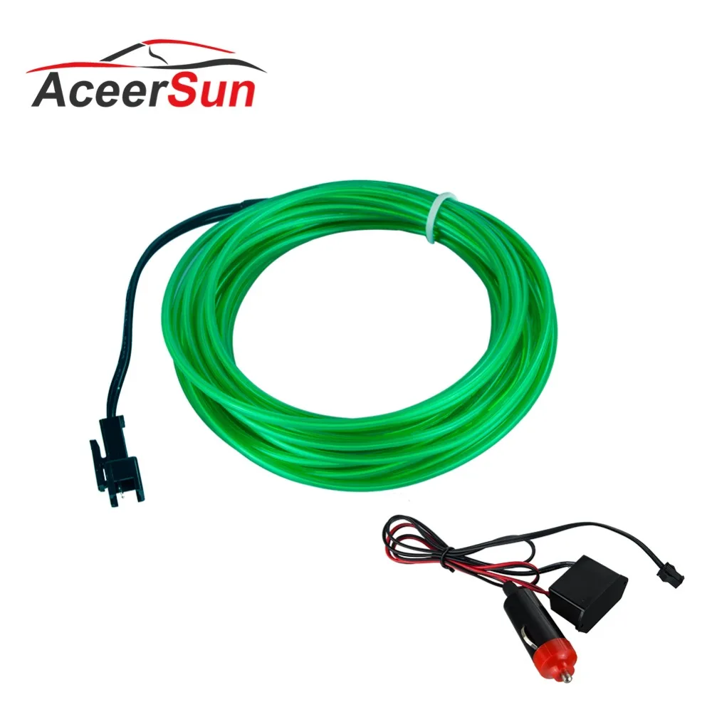 LED Cold light line Car Decorative Ambient Light auto backlight Fluorescence 5V Green Controller 1m 2m 3m 4m 5M car set | Автомобили и