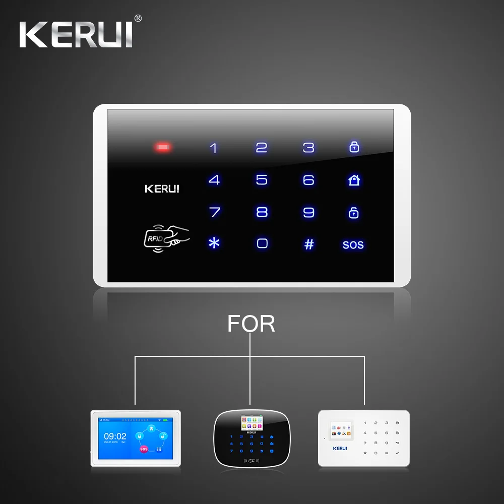 Kerui K16 Беспроводная RFID сенсорная клавиатура для Wifi PSTN GSM домашняя сигнализация Система безопасности 433 МГц